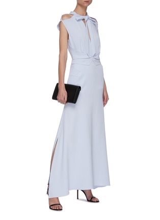 Figure View - Click To Enlarge - ROLAND MOURET - Katios neck tie shoulder cutout dress