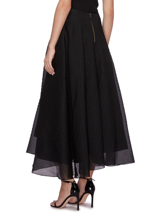 Back View - Click To Enlarge - ROLAND MOURET - Mulligan chevron organza A-line midi skirt