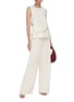 Figure View - Click To Enlarge - ROLAND MOURET - Nitra rippled high waist wide leg pants
