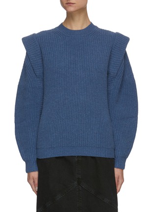 Main View - Click To Enlarge - ISABEL MARANT - 'Bolton' ruffle panel structured shoulder cashmere blend sweater