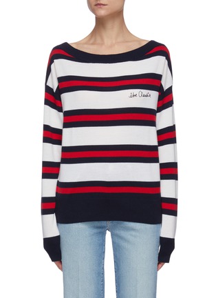 Main View - Click To Enlarge - ÊTRE CÉCILE - être Claudia embroidered stripe sweater