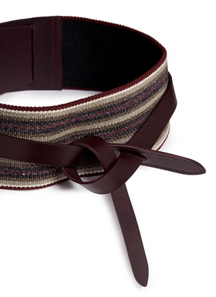 Detail View - Click To Enlarge - ISABEL MARANT - 'Holt' weave panel leather loop belt
