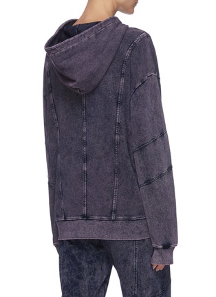 Back View - Click To Enlarge - NINETY PERCENT - Stonewash panelled hoodie