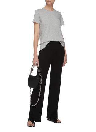 Figure View - Click To Enlarge - NINETY PERCENT - Wide leg ribbed knit pants