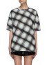 Main View - Click To Enlarge - NINETY PERCENT - Oversized brushed check print T-shirt
