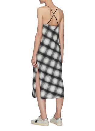 Back View - Click To Enlarge - NINETY PERCENT - Brushed check print slip dress
