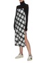 Figure View - Click To Enlarge - NINETY PERCENT - Brushed check print slip dress