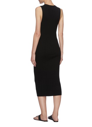 Back View - Click To Enlarge - NINETY PERCENT - Racer front ribbed knit dress