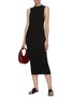 Figure View - Click To Enlarge - NINETY PERCENT - Racer front ribbed knit dress