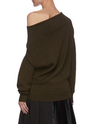 Back View - Click To Enlarge - PROENZA SCHOULER - Oversize Off-shoulder Merino Wool Knit Sweater