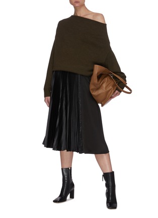 Figure View - Click To Enlarge - PROENZA SCHOULER - Oversize Off-shoulder Merino Wool Knit Sweater