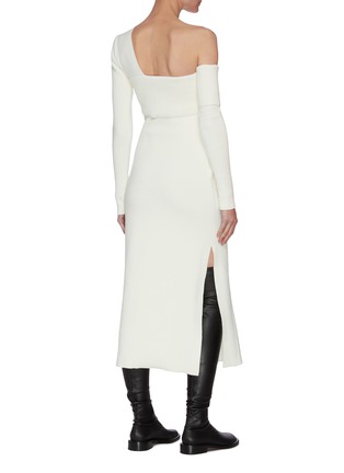 Back View - Click To Enlarge - PROENZA SCHOULER - 'Bandage' One Shoulder Side Slit Midi Dress