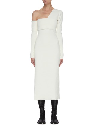 Main View - Click To Enlarge - PROENZA SCHOULER - 'Bandage' One Shoulder Side Slit Midi Dress