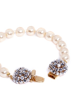 Detail View - Click To Enlarge - MIRIAM HASKELL - Crystal cluster baroque glass pearl bracelet
