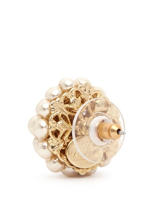 Detail View - Click To Enlarge - MIRIAM HASKELL - Beehive baroque glass pearl stud earrings