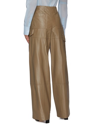 Back View - Click To Enlarge - NINA RICCI - Lambskin leather cargo pants