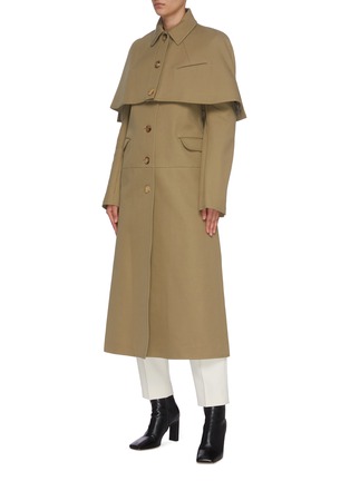 Detail View - Click To Enlarge - NINA RICCI - Belted cape cotton silk gabardine trench coat