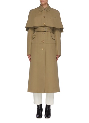 Main View - Click To Enlarge - NINA RICCI - Belted cape cotton silk gabardine trench coat