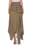 Main View - Click To Enlarge - C/MEO COLLECTIVE - 'Progressive' Button Overlay Asymmetric Pleat Midi Skirt