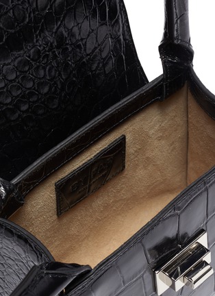 Detail View - Click To Enlarge - BY FAR - Sabrina' croc-embossed leather top handle bag
