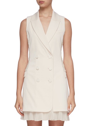 Main View - Click To Enlarge - SIMKHAI - Lucy sleeveless lace detail double breasted blazer dress