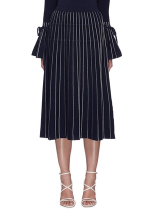 Main View - Click To Enlarge - SIMKHAI - Raelynn ribbon embellished stripe midi skirt
