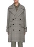 Main View - Click To Enlarge - BARENA - Wide lapel double breast check wool blend coat