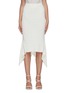 Main View - Click To Enlarge - DION LEE - Ribbed asymmetric drape midi skirt