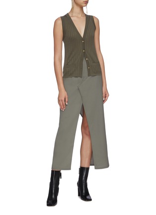 Figure View - Click To Enlarge - DION LEE - Ribbed wool vest