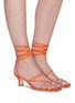 Figure View - Click To Enlarge - PARIS TEXAS - Lace up toe ring suede sandal