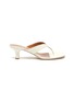 Main View - Click To Enlarge - PARIS TEXAS - Croc embossed square toe thong sandals