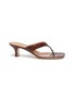 Main View - Click To Enlarge - PARIS TEXAS - Croc embossed square toe thong sandals
