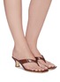 Figure View - Click To Enlarge - PARIS TEXAS - Croc embossed square toe thong sandals