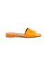 Main View - Click To Enlarge - PARIS TEXAS - Croc embossed square toe flat sandals