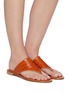 Figure View - Click To Enlarge - PARIS TEXAS - Croc embossed flat thong sandals