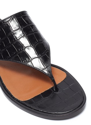 Detail View - Click To Enlarge - PARIS TEXAS - Croc embossed flat thong sandals