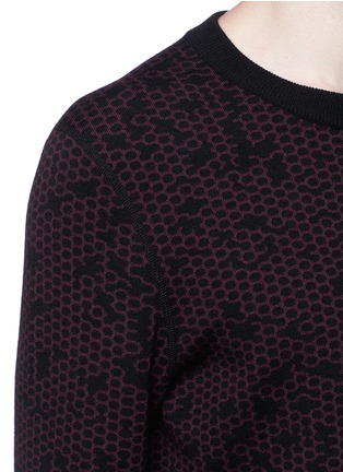 Detail View - Click To Enlarge - LANVIN - Distressed honeycomb wool sweater