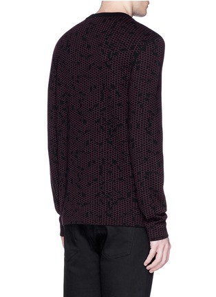 Back View - Click To Enlarge - LANVIN - Distressed honeycomb wool sweater