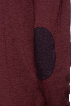 Detail View - Click To Enlarge - LANVIN - Contrast yoke and elbow patch cardigan