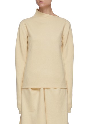 Main View - Click To Enlarge - LEMAIRE - Asymmetric collar wool sweater