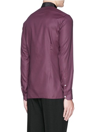 Back View - Click To Enlarge - LANVIN - Grosgrain collar cotton poplin shirt
