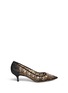 Main View - Click To Enlarge - RENÉ CAOVILLA - Crystal embellished lace kitten heel pumps