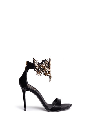 Main View - Click To Enlarge - RENÉ CAOVILLA - Jewelled ankle cuff leather sandals