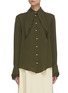 Main View - Click To Enlarge - JW ANDERSON - Oversize layered collar pearl button silk blouse