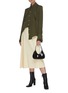 Figure View - Click To Enlarge - JW ANDERSON - Oversize layered collar pearl button silk blouse