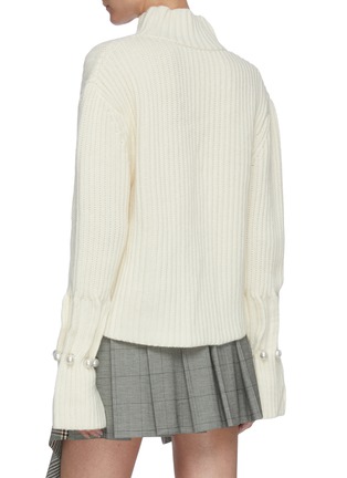 Back View - Click To Enlarge - JW ANDERSON - Pearl embellished turtleneck sweater
