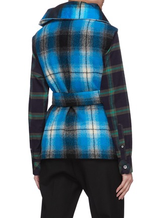 Back View - Click To Enlarge - DRIES VAN NOTEN - Belted puff check vest
