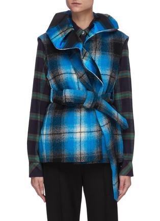 Main View - Click To Enlarge - DRIES VAN NOTEN - Belted puff check vest