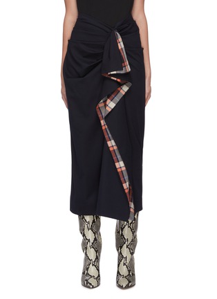 Main View - Click To Enlarge - DRIES VAN NOTEN - Check flannel gathered skirt