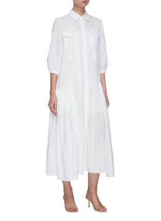 Detail View - Click To Enlarge - GABRIELA HEARST - 'Woodward' belted shirtdress